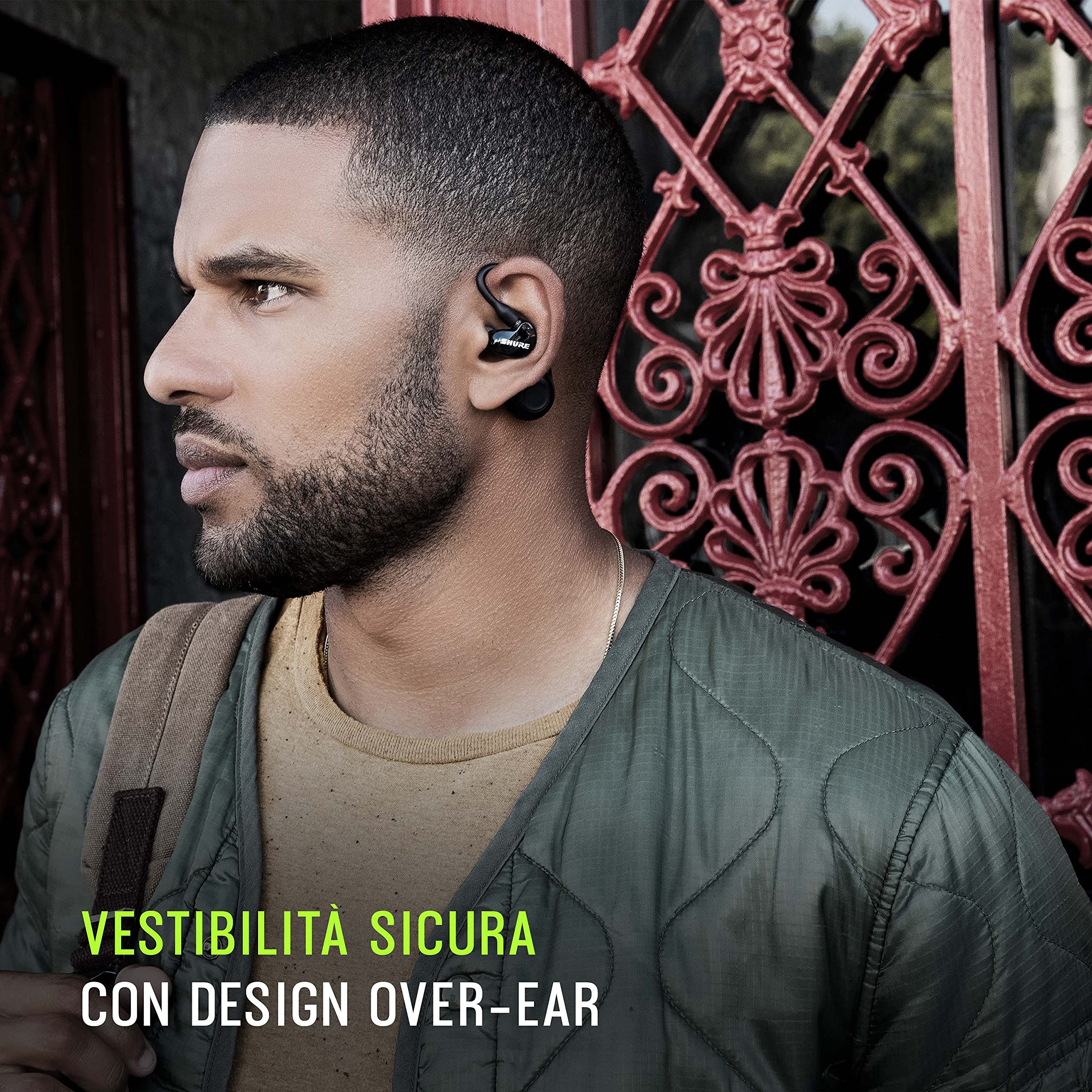 Shure True Wireless Adapter (Gen 2) per auricolari isolanti del suono, Fit over-ear, tecnologia wireless Bluetooth 5, lunga durata della batteria (RMCE-TW2-EFS)