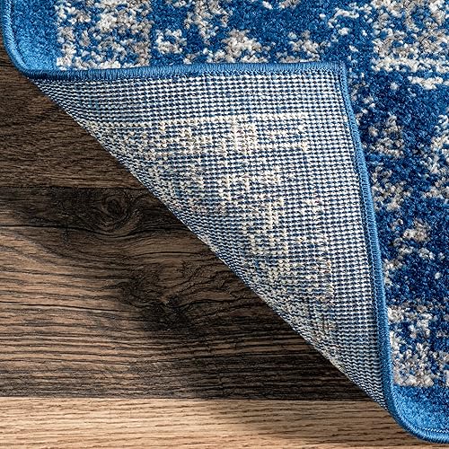 Miniatura 4 de nnuLOOM Verona - Alfombra decorativa persa envejecida, de 2 x 3 pies, color azul oscuro