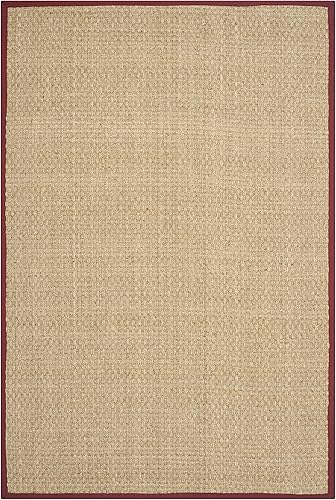 Miniatura 3 de Safavieh NF114A Natural Fiber Collection - Alfombra de fibras naturales de patrón trenzado, varios colores (5 x 8 pies), Fibras naturales,