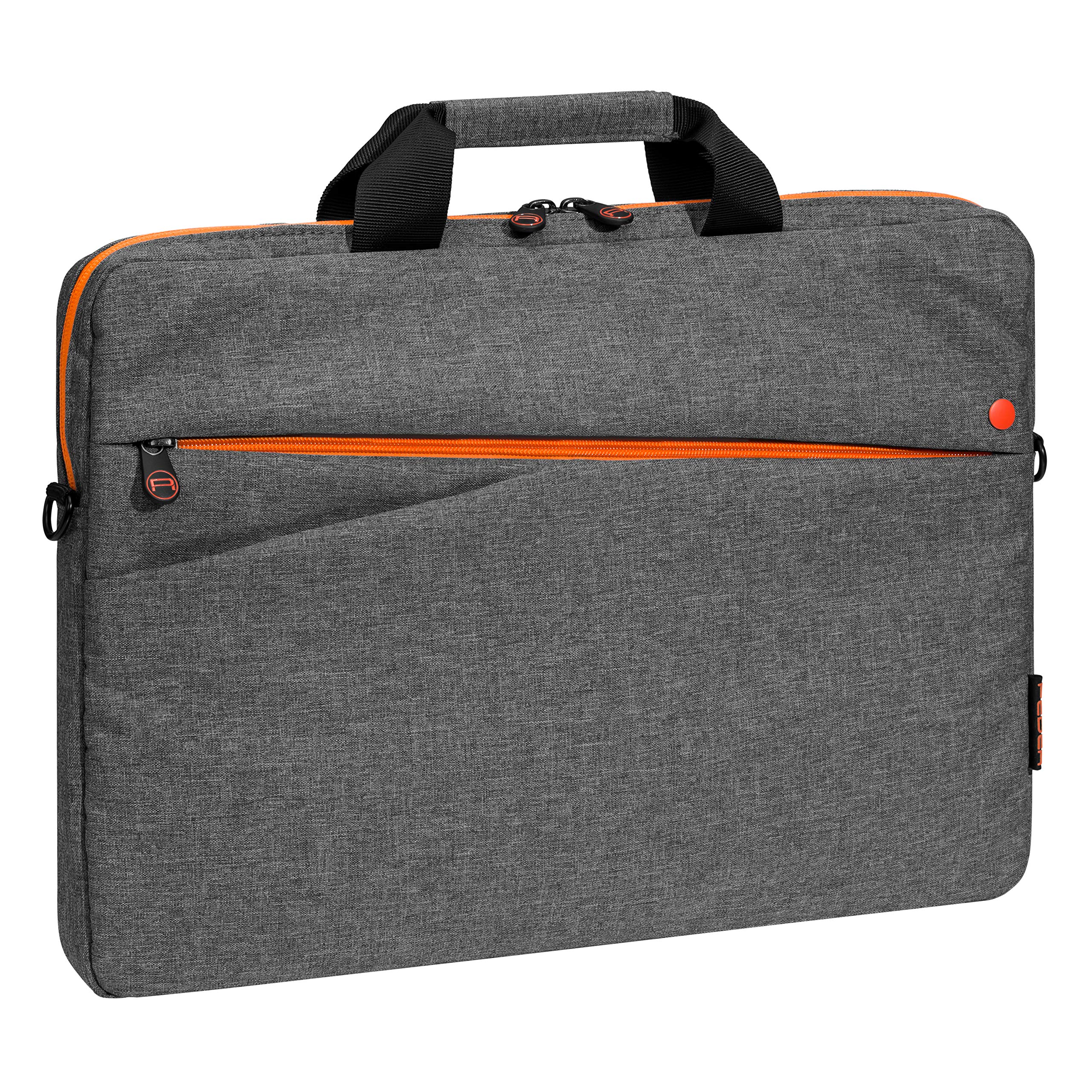 Pedea - Torba na laptopa *Fashion* torba na notebooka do 15,6 cala - torba na laptopa z paskiem na ramię - pokrowiec na laptopa szary/pomarańczowy - torba na notebooka dla kobiet i mężczyzn
