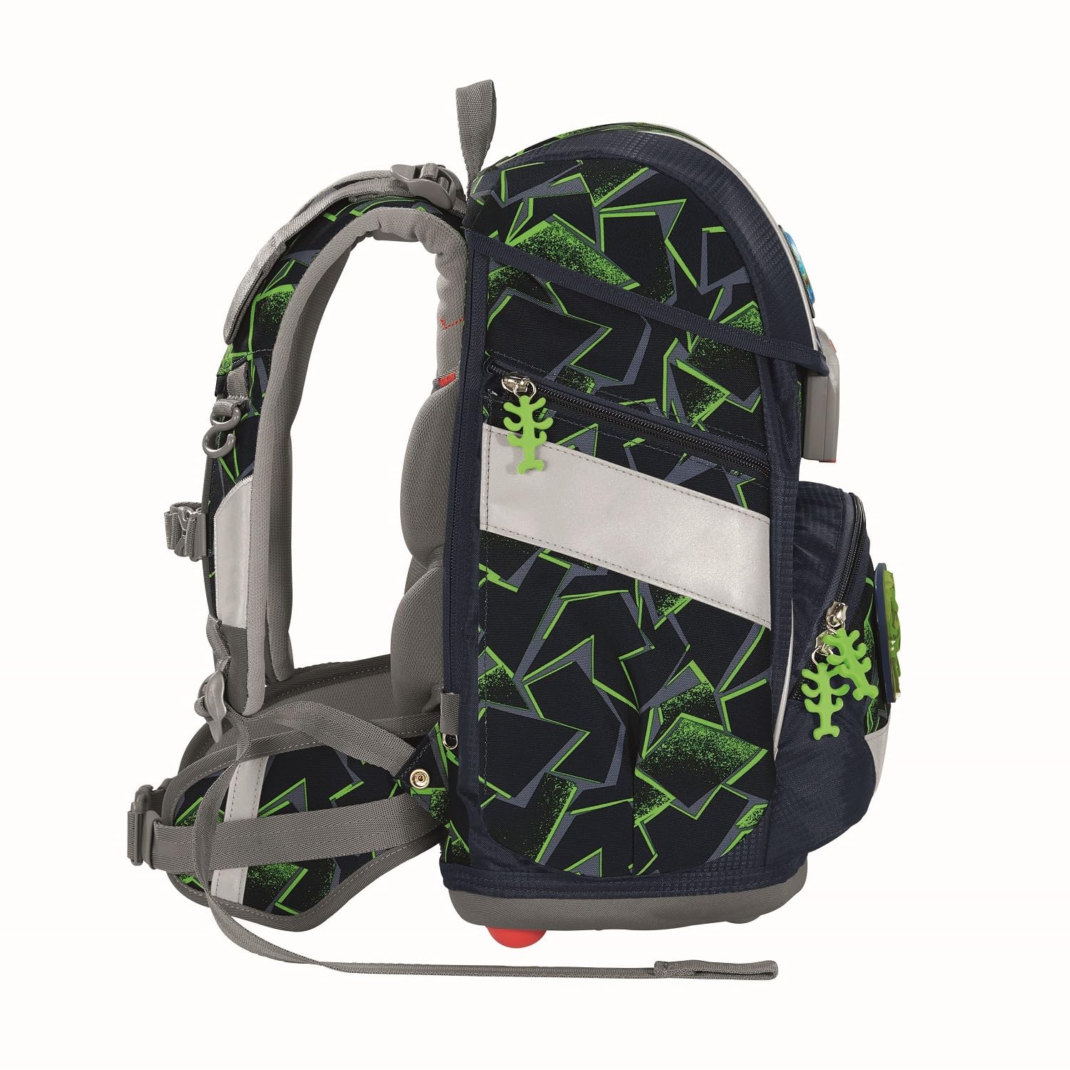 Step by Step Schulranzen-Set 2IN1 Plus „Wild T-Rex Taro“ 7-teilig, inkl. Edelstahl Isolierflasche, höhenverstellbar mit Hüftgurt, für die Grundschule, ab der 1. Klasse, 19L, grün-schwarz, Dino-Design