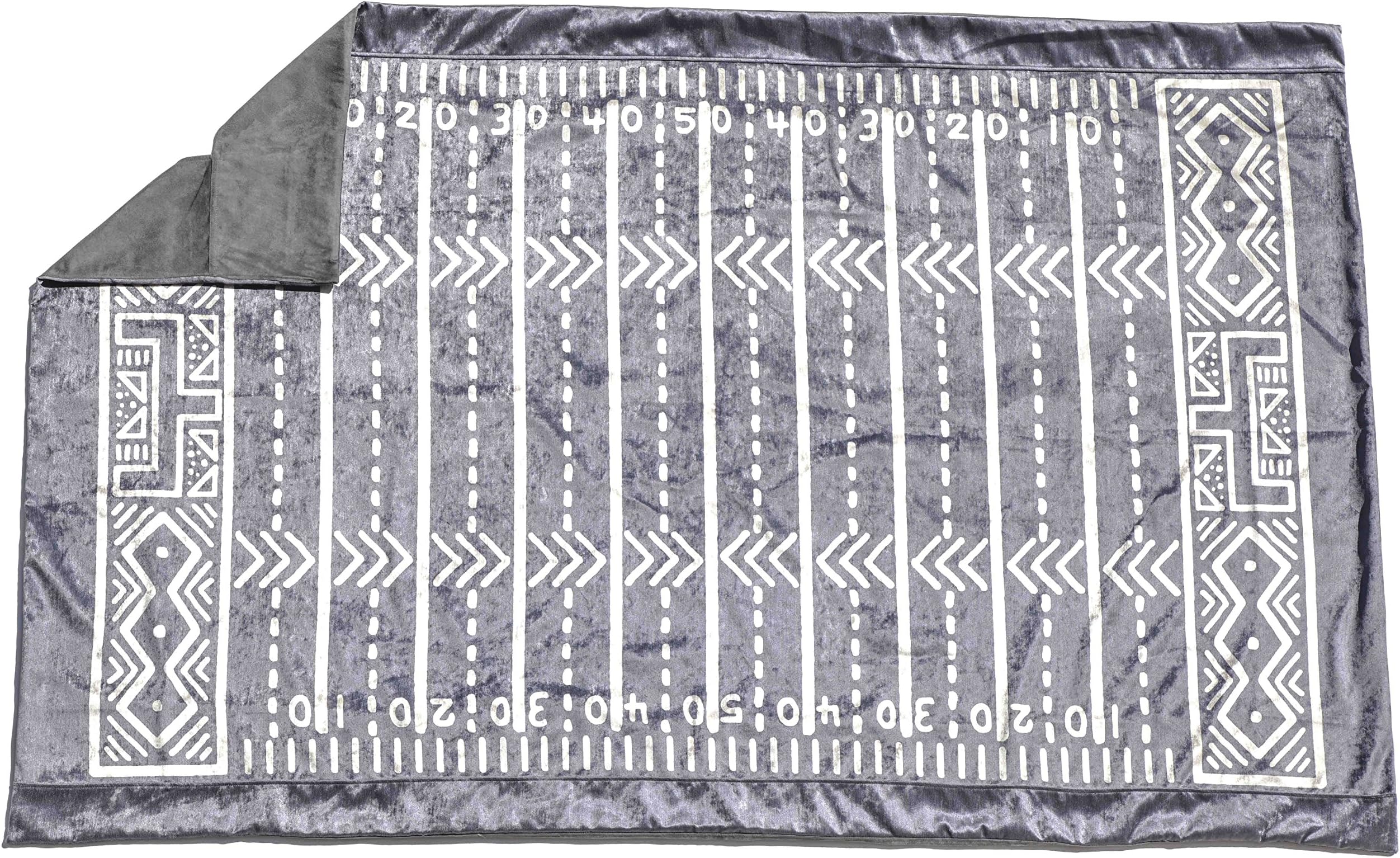 Tinseltot Plush Velvety 'Gridiron' Washable Playmat and Protective Rug Slipcover in Slate Gray 5' x 7'