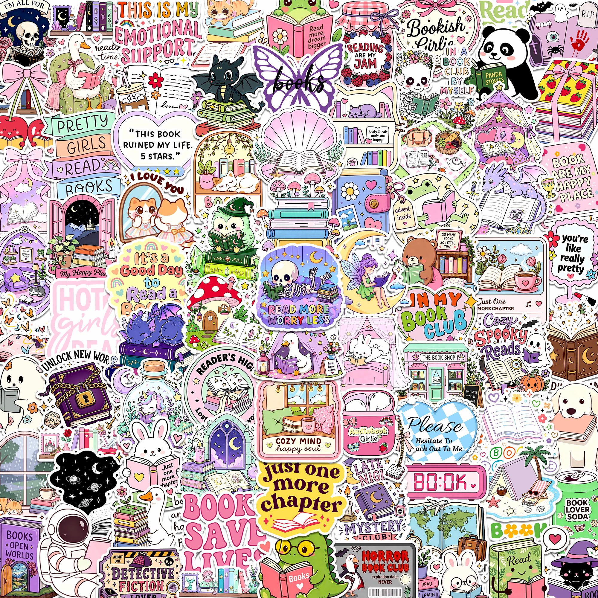 Stickers Bookish vinyle imperméable brillant pour livre et journal