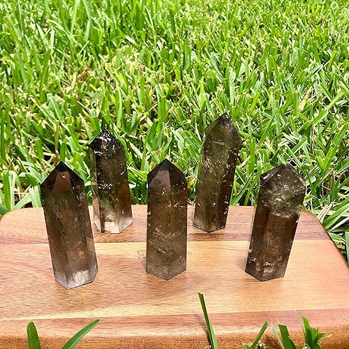 Miniatura 3 de Cuarzo ahumado natural. Cristal curativo contra la energía negativa. Reiki protector, calma, Wicca, cristal metafísico. Chakra raíz. Ritual