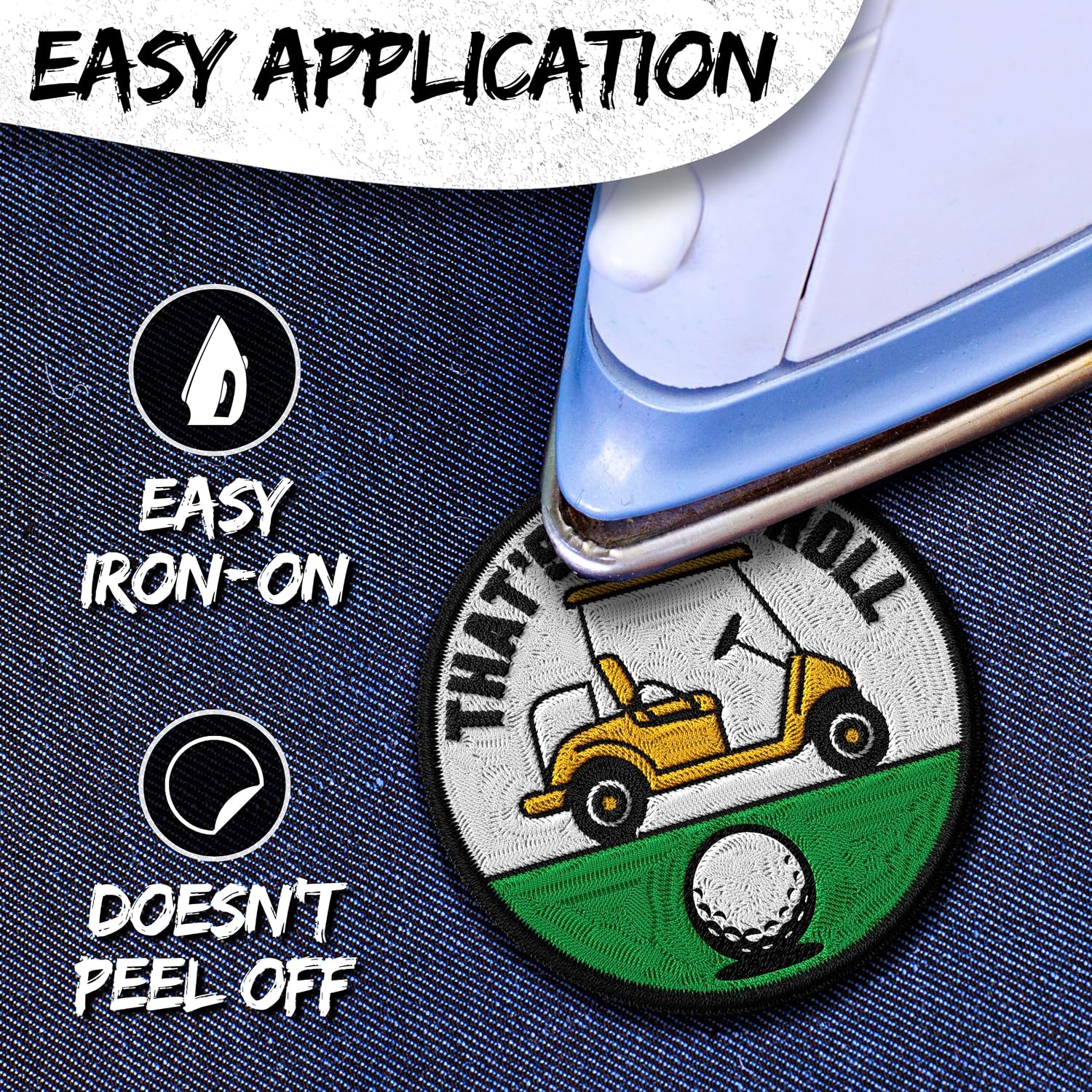 That's How I Roll Golf Iron on Patch Embroidered image 3
