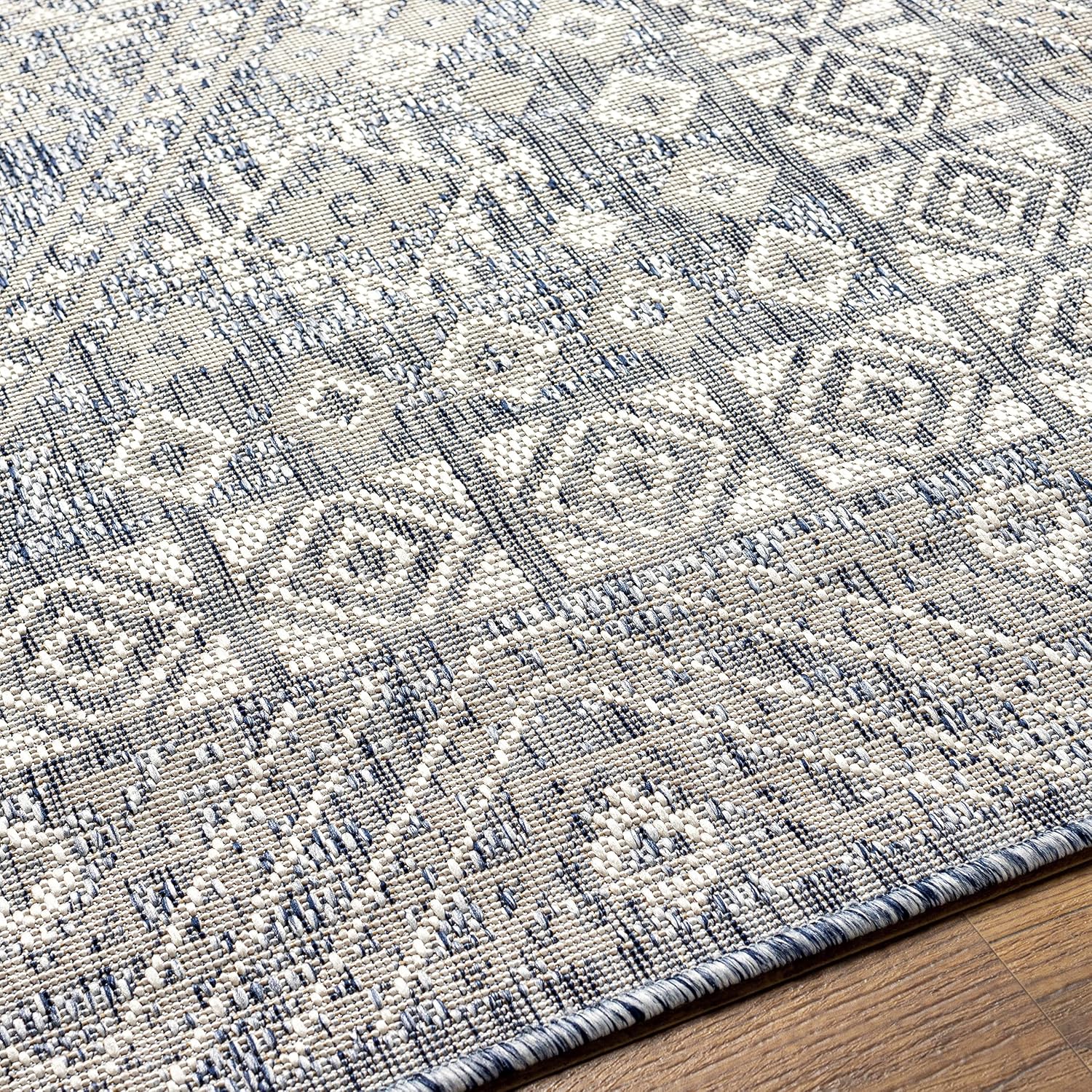 Livabliss Sawyer Global Boho Medallion Outdoor Area Rug, 5'3" x 7', Blue
