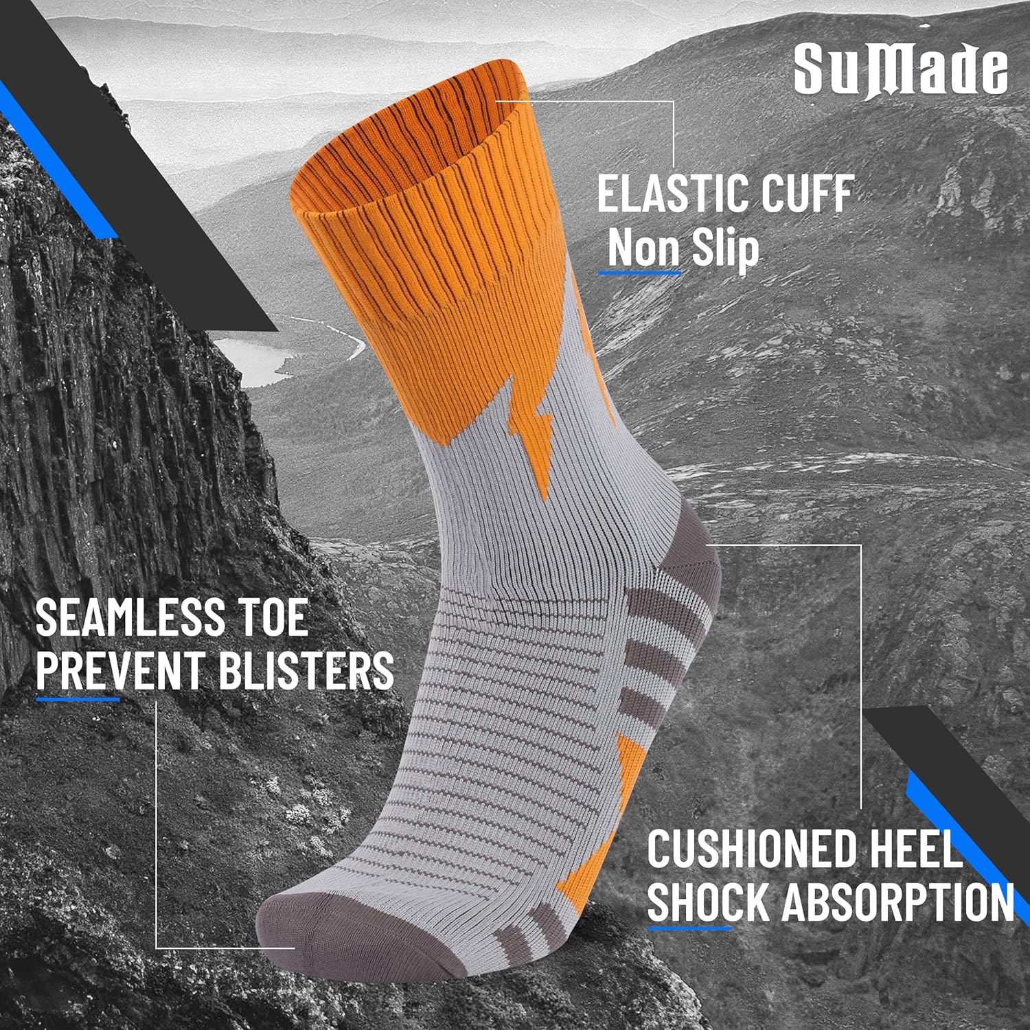 Waterproof Socks, Unisex Men Women Outdoor Sports Hiking Cycling Kayaking Crew Socks - Image 2