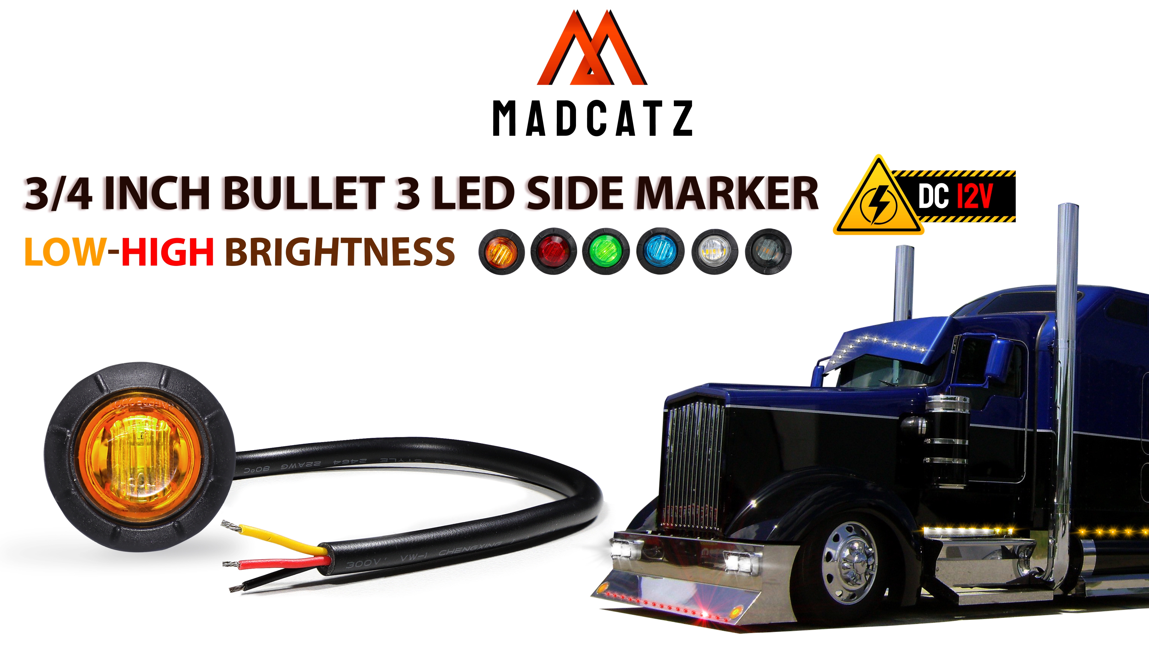 2 X Feux De Gabarit LED Jaune Feux De Position Latéral Position Avant