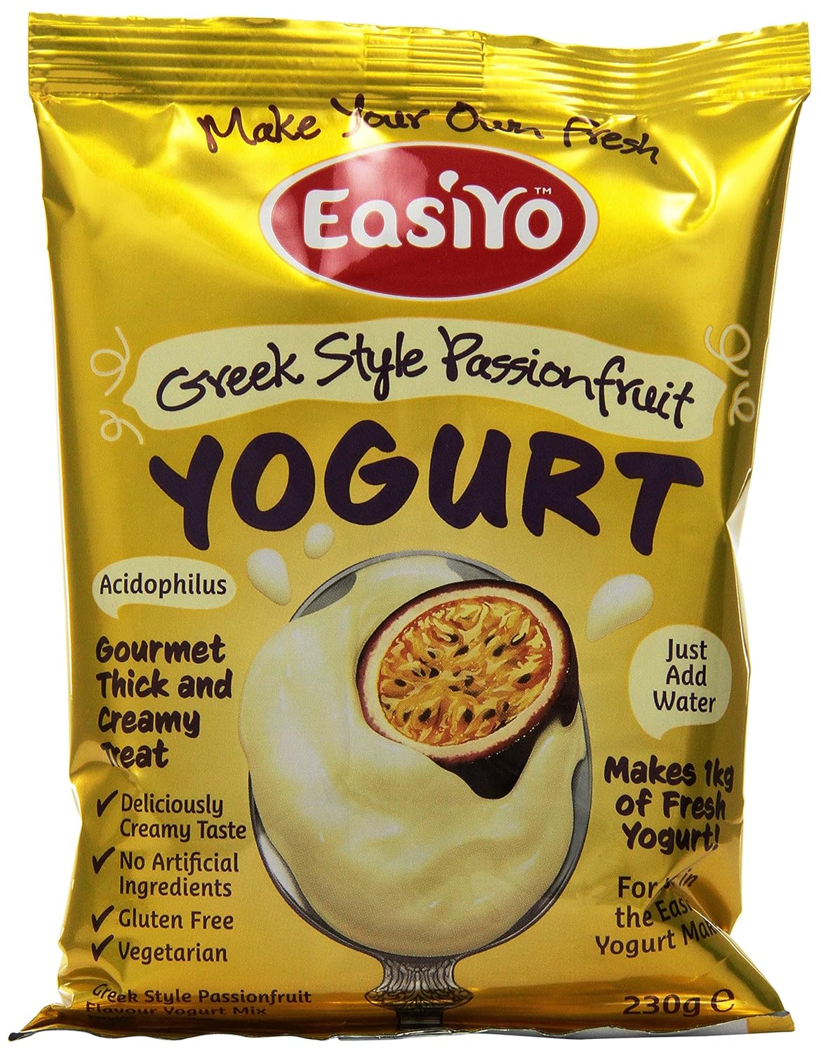 EasiYo Yogurt Mix, Greek Style Passionfruit, 8 Count