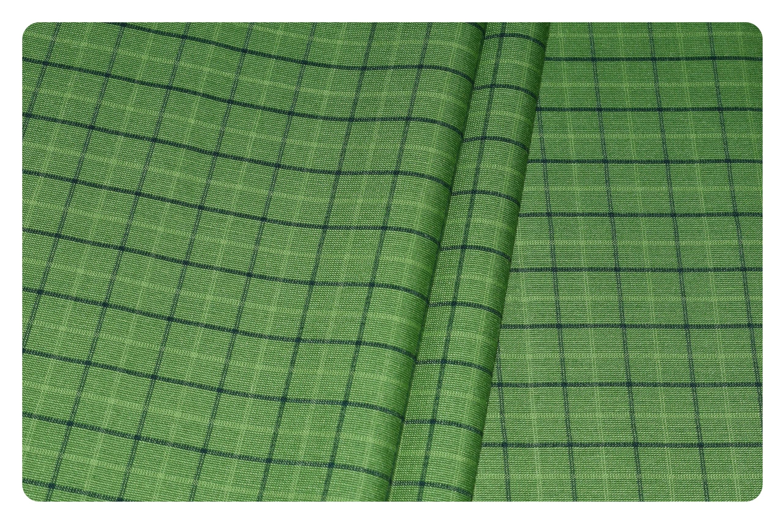 arvind Men's Poly Cotton Blend Checkered Unstitched Shirt Fabric (PC93A1)-picture-23