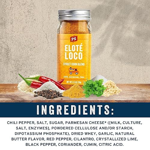 Miniatura 3 de PS Seasoning Elote Loco - Condimento de maíz callejero, mezcla de condimentos mexicanos multiusos con chile, parmesano, lima