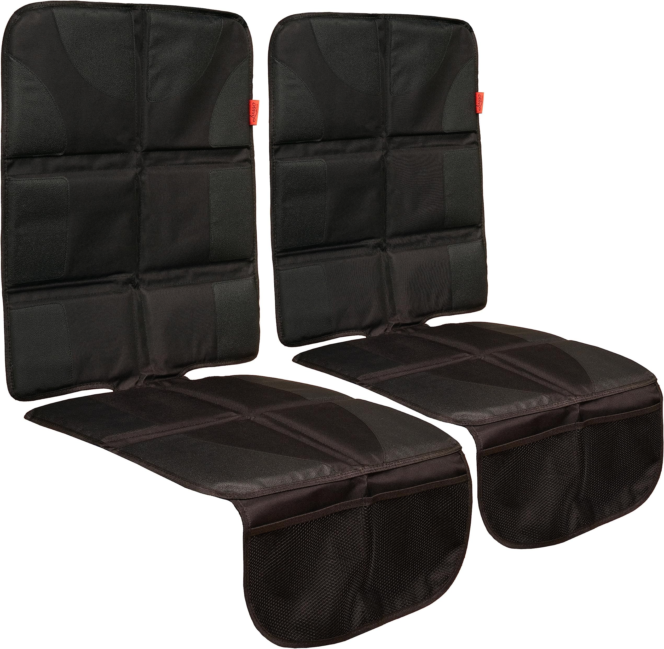 - Lusso Gear Car Seat Cover & Protector - 2-Pack Waterproof Non-Slip Protector - Mesh Pocket Organizer - Universal Fit for Convertible & Toddler Car Seats, Black