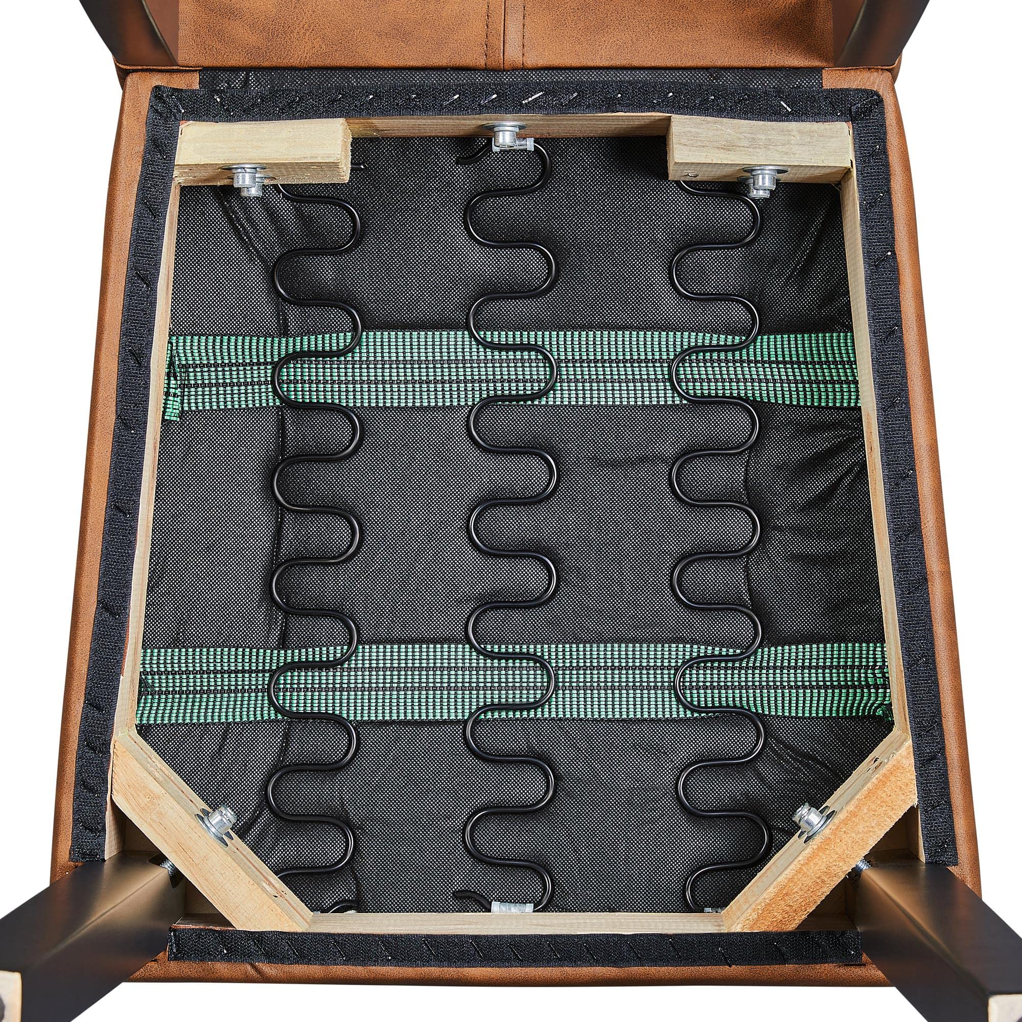 Yaheetech Pack de 2 Silla Comedor Silla Alchoada Respaldo Alto Marrón Claro | Conjunto de Sillas para Cocina, Silla de Comedor Tapizada de Piel Sintética, Silla Cocina con Pata de Madera, Restaurante