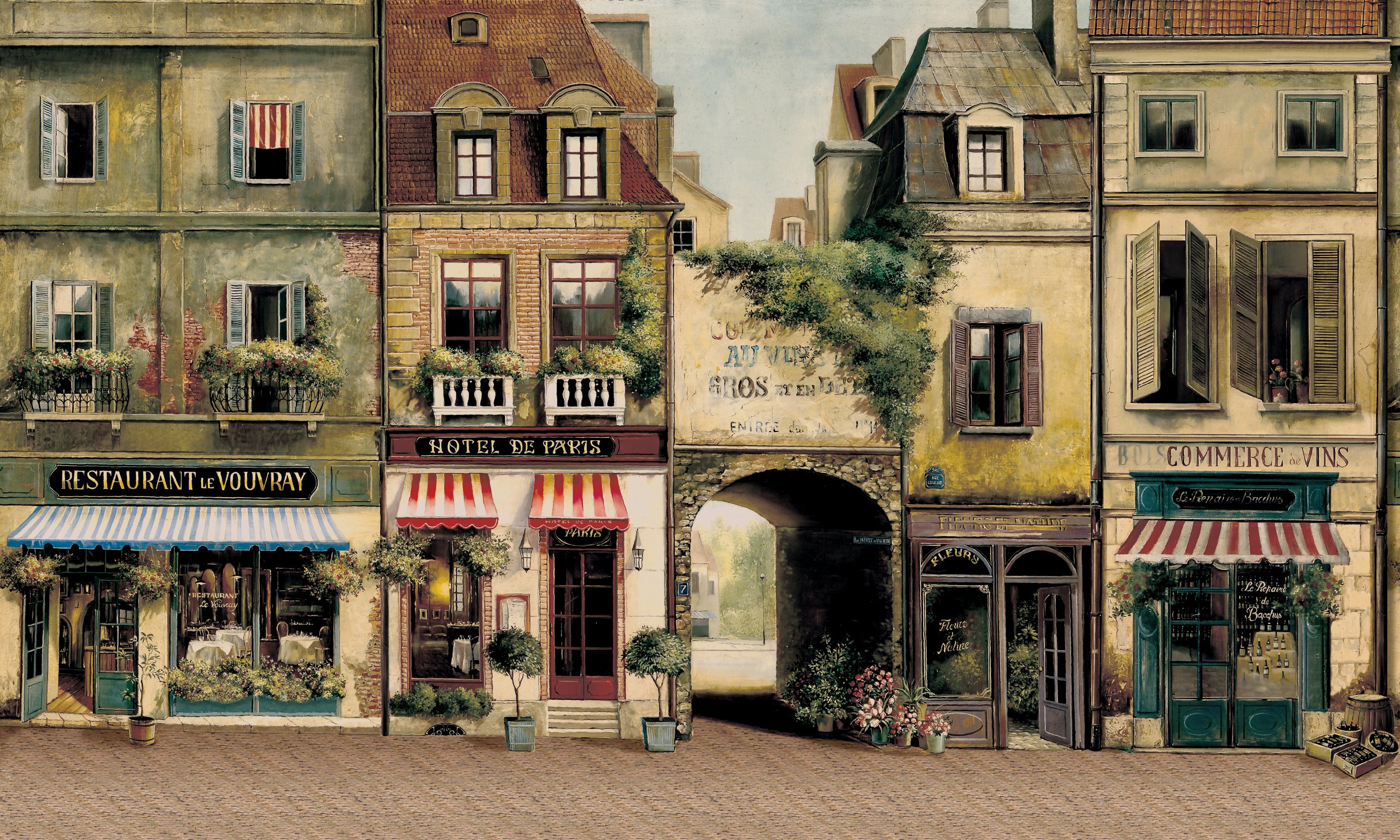 Décoration murale pré-collée Paris Cafe papier peint York Europa II