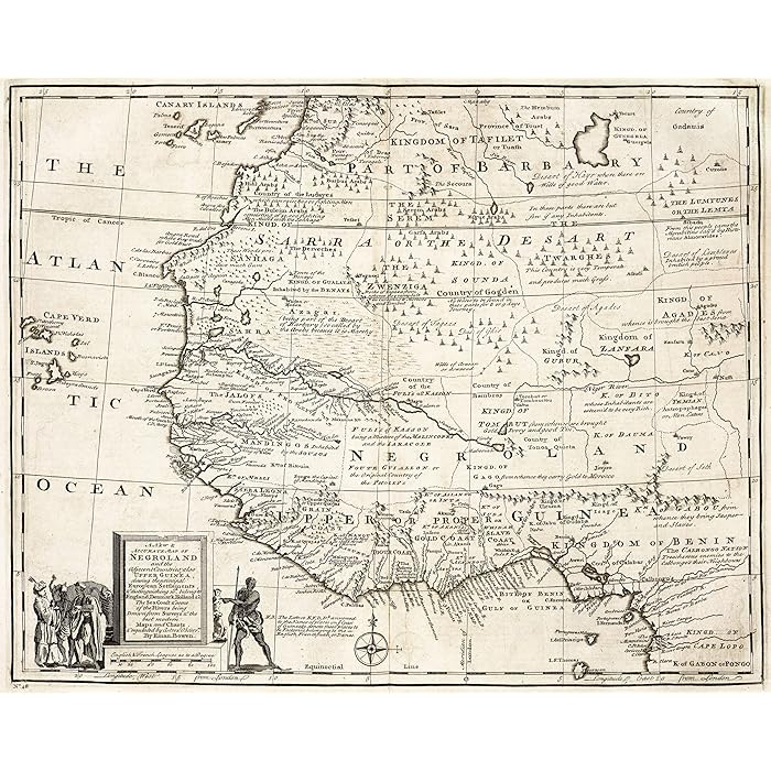 Buy Negroland Map -Wall Art Map Poster Repro Adjacent Countries Guinea