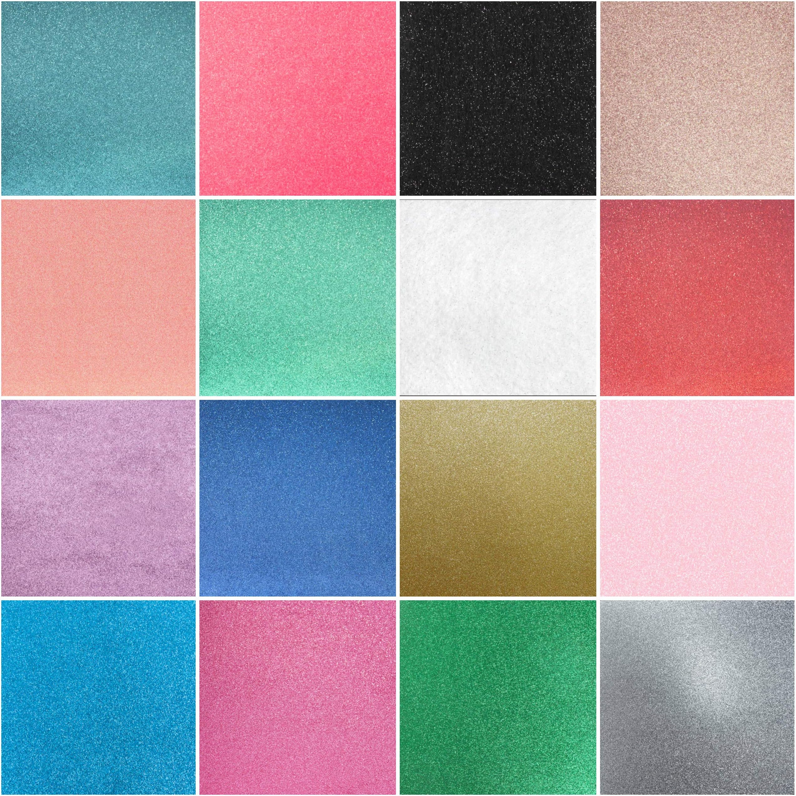 Crafasso 12" x 12" 300gms Heavy & Premium Glitter cardstock, 16 Sheets, 16 Colors