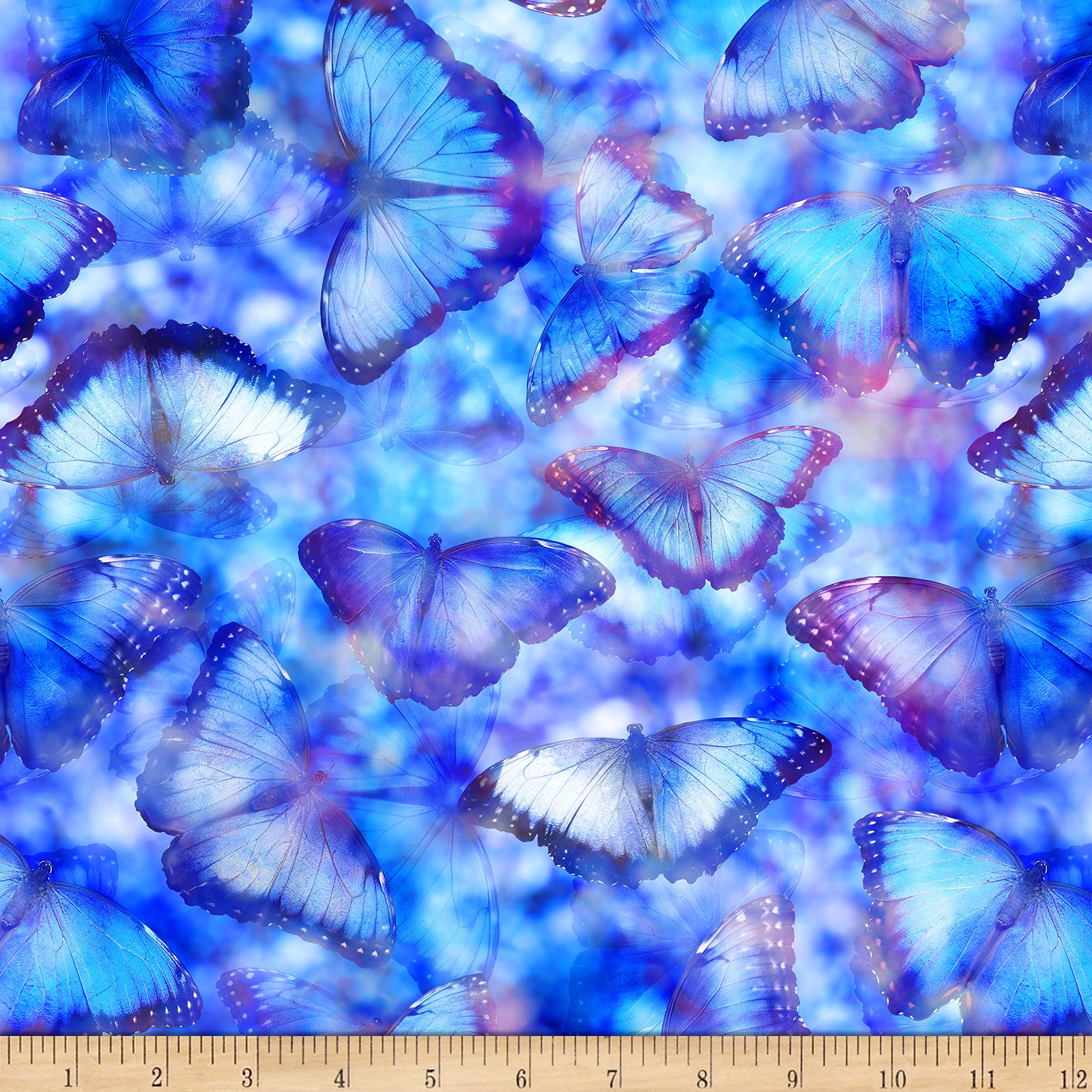 Hoffman Digital Garden Bliss Butterflies Mariposa, Fabric by The Yard
