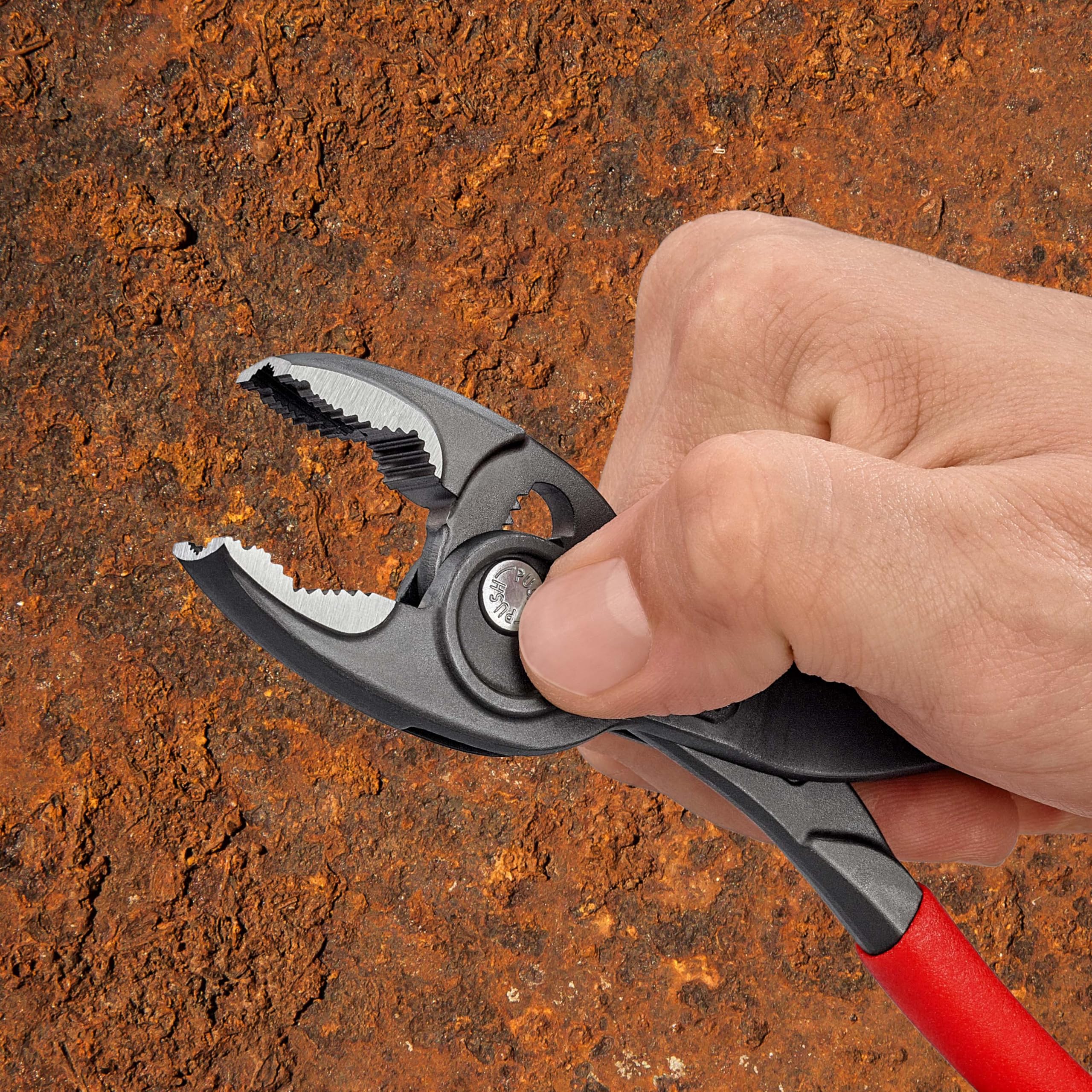 KNIPEX TwinGrip Pinza a presa frontale e laterale in confezione Self-service bonderizzata grigia Rivestiti in resina sintetica antiscivolo, 82 01 200