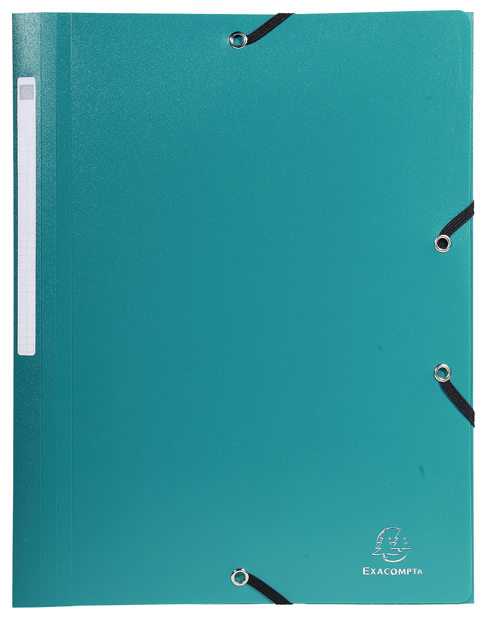 Exacompta - Réf. 55840E - Paquet de 10 chemises à élastiques Opak - pochettes 3 rabats - en polypropylène opaque - dimensions 24 x 32 cm pour documents au format A4 - 10 couleurs assorties | Paquet de 10, Pochettes 3 rabats, Polypropylène opaque, 24 x 32