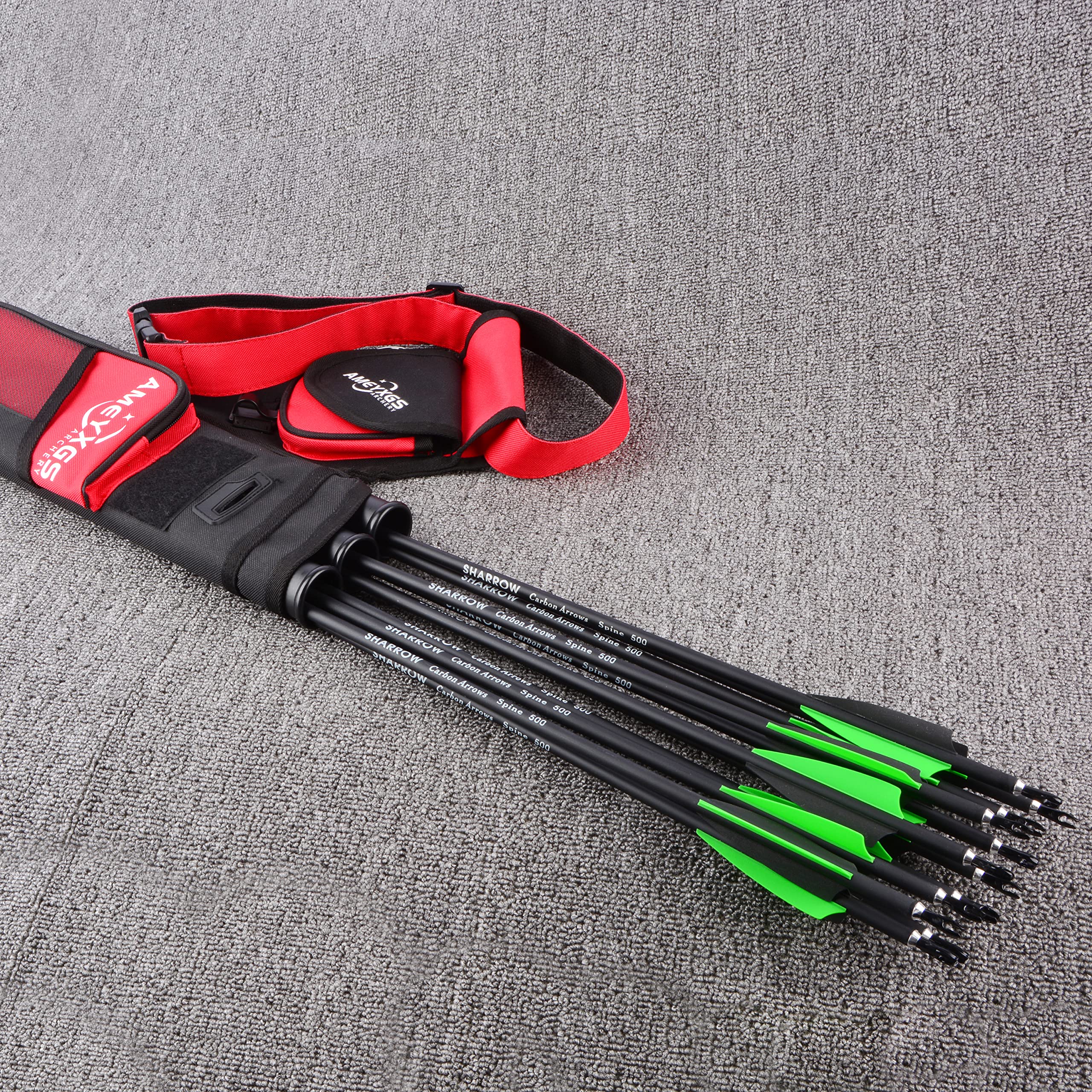 12pcs 30 Pollici Frecce in Carbonio 500 Spine Frecce da Caccia con Punte Sostituibili per Arco Ricurvo Arco Composto Bersaglio Pratica tiro all'aperto