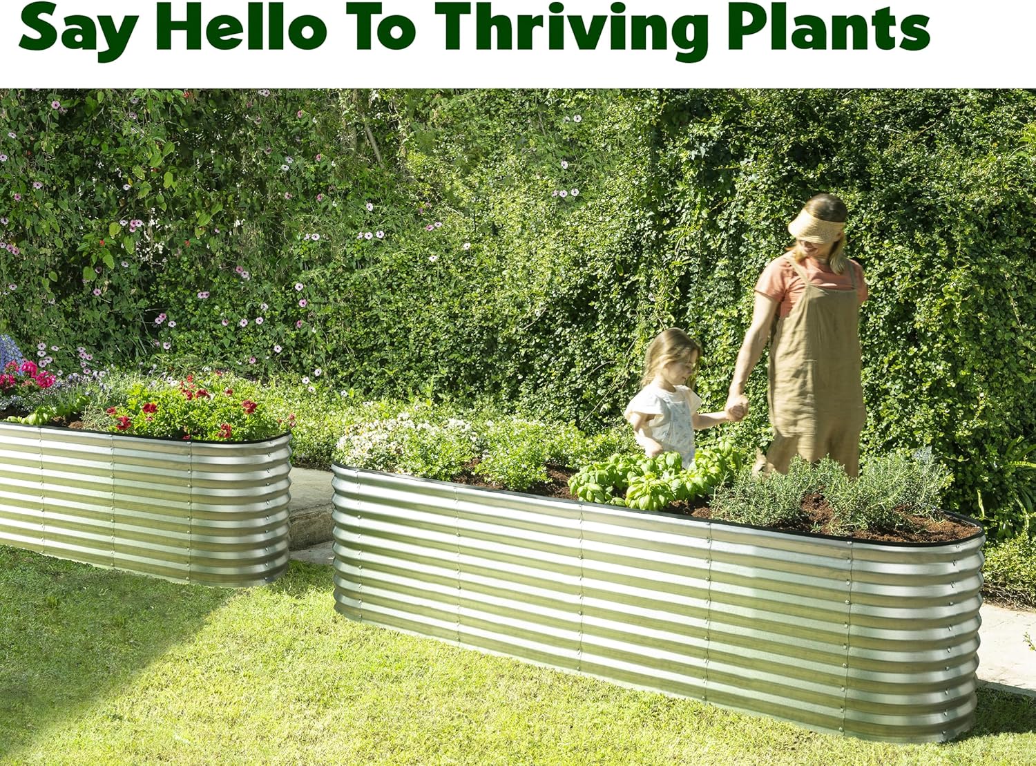 Galvanized Raised Garden Beds Outdoor // 6×2×2 ft and 8×2×2 ft Planter Raised Beds for Gardening, Vegetables, Flowers // Large Metal Garden Box (Silver) // Patent Pending Tool-Free Assembly