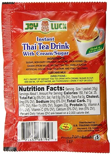 Miniatura 2 de Joy Luck Bebida instantánea 3 en 1 con crema/azúcar, té tailandés, 1.23 onzas (paquete de 12)