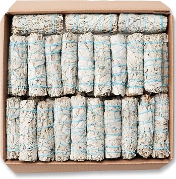 White Sage Smudge Sticks 4 Inch | 12 Smudging Wands, Smudge Kit, Incense Sticks, Home Cleansing