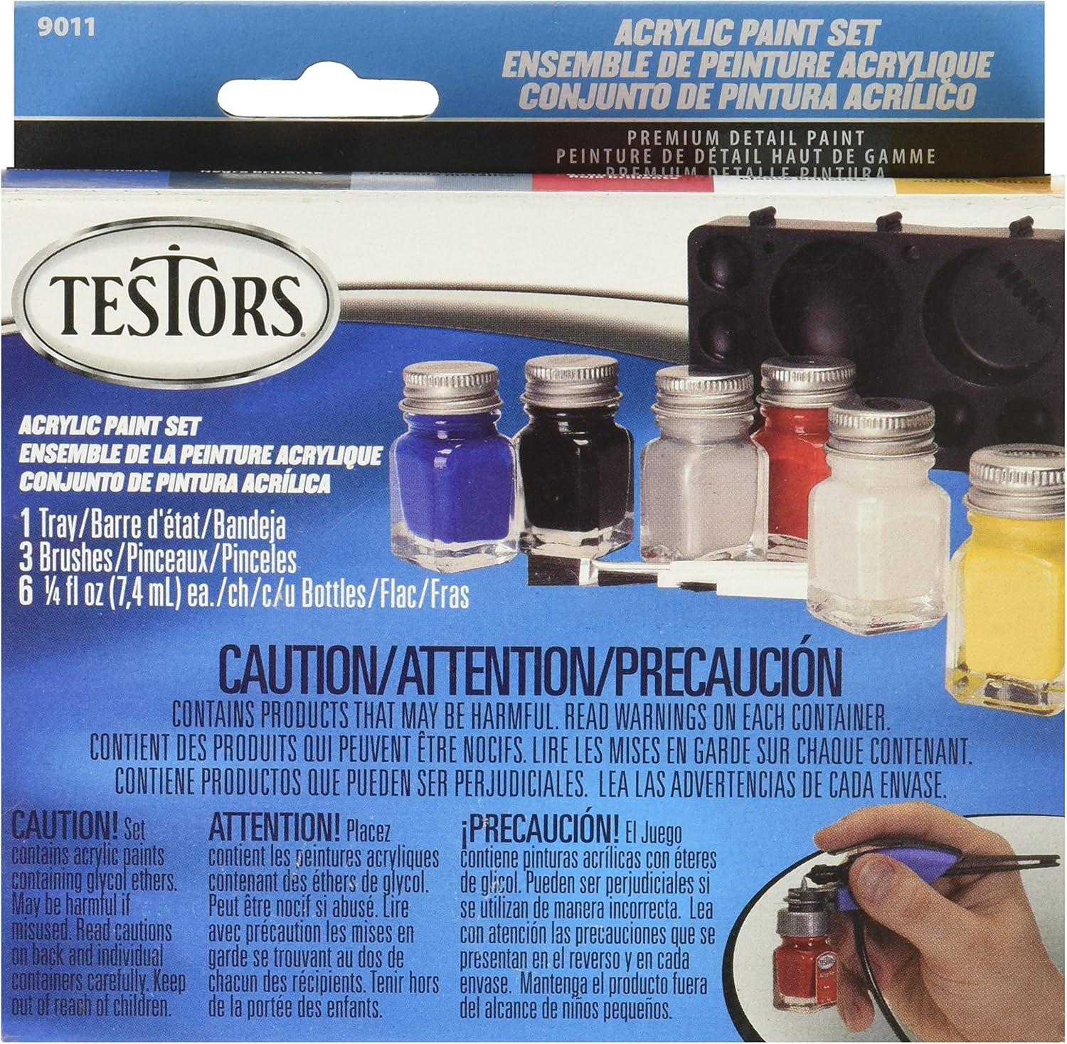 TESTOR CORPORATION Primary Colors Acrylic Paint Set, Multicolor