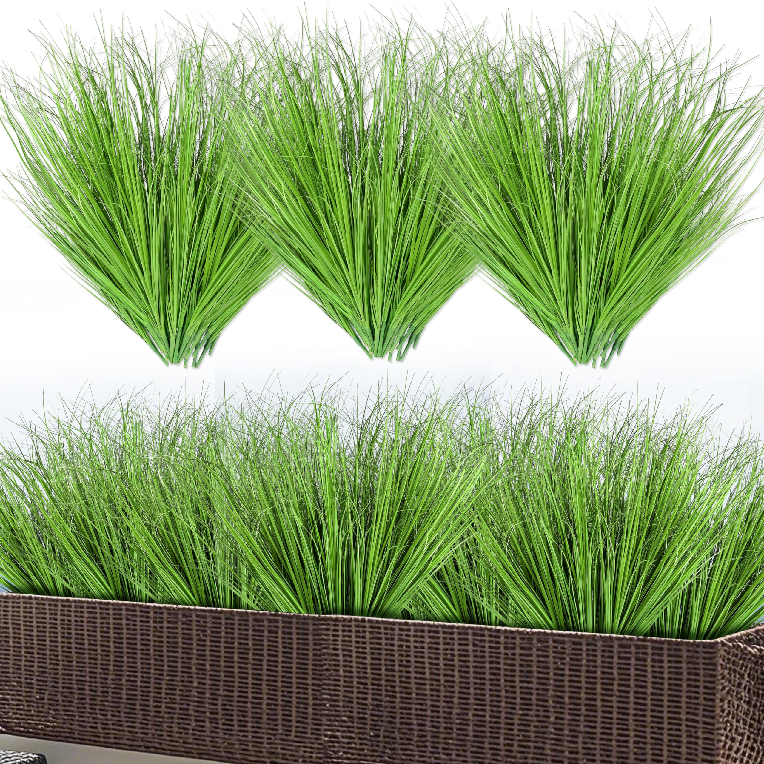 24 Mazzetti Di Erba Di Grano Artificiale - 52 Cm - Plastica Resistente UV Per Esterno/Interno - Piante Finte Per Giardino, Balcone, Ufficio - 6