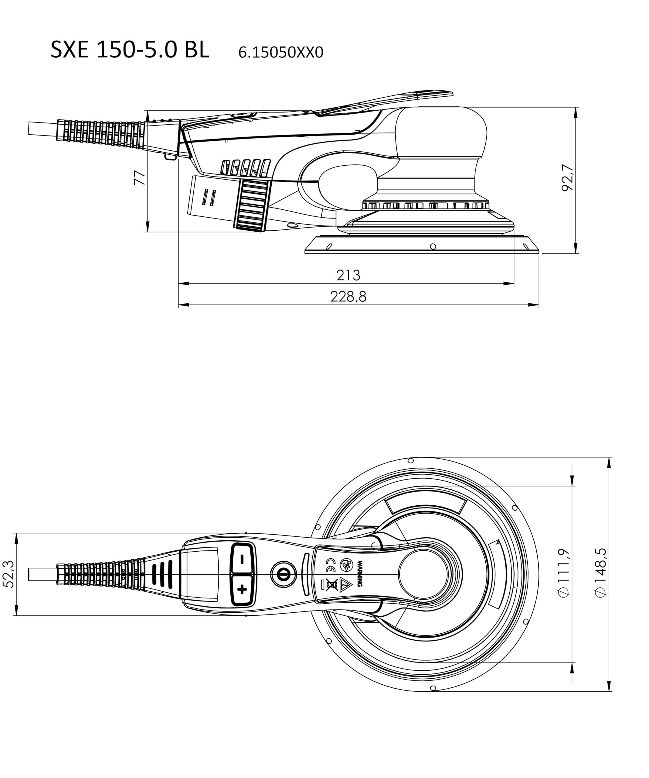 Metabo Szlifierka mimośrodowa SXE 150-5.0 BL 350 W 4,3 m