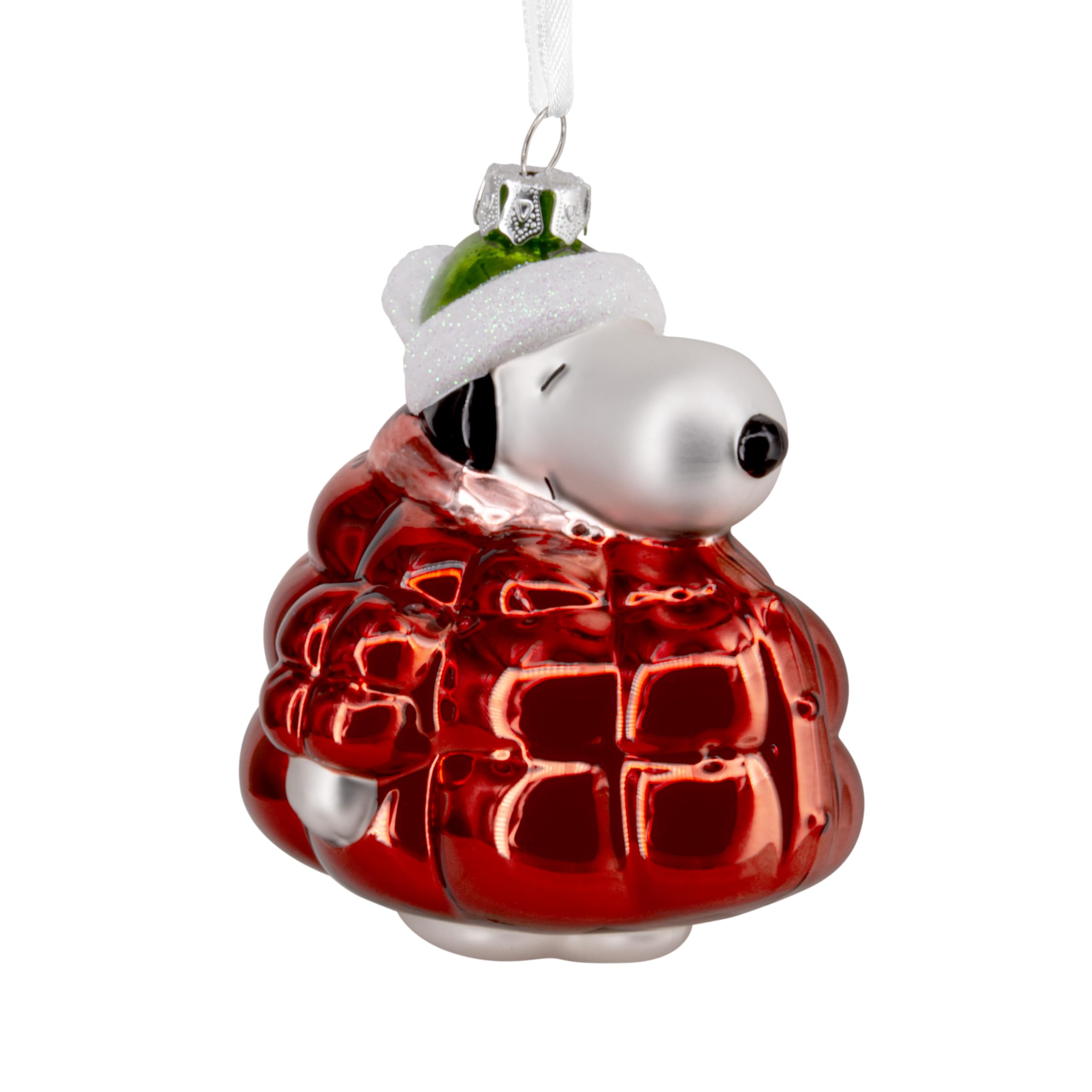 Hallmark Peanuts Snoopy in Puffer Coat Christmas Ornament, Glass, Gifts for Peanuts Fans