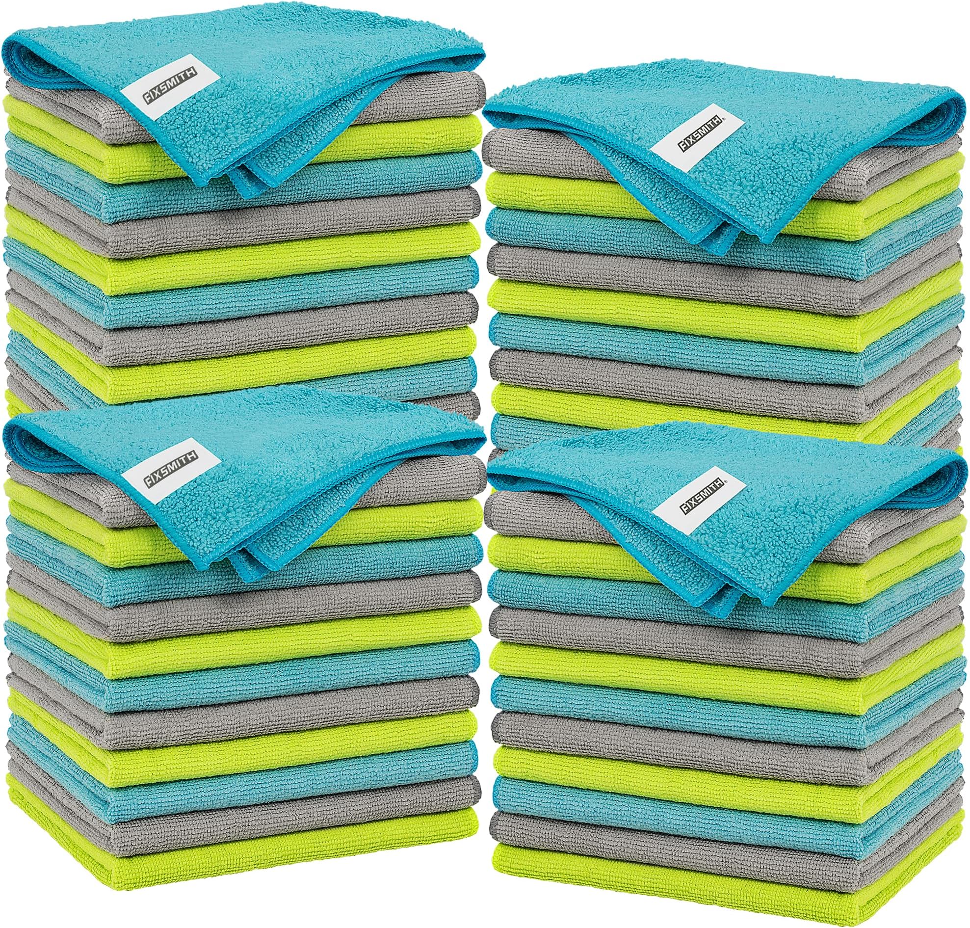 Microfiber Cleaning Cloth - Pack of 48, Multi-Functional Cleaning Towels, Size: 12 x 16 in, Highly Absorbent Cleaning Rags, Lint-Free, Streak-Free Cleaning Cloths for Car Kitchen Home Office
