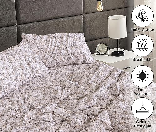 Miniatura 3 de Ruvanti - Sábanas de franela tamaño matrimonial, 100% algodón cepillado, bolsillos profundos de 16pulgadas (hasta 18pulgadas), transpirables,