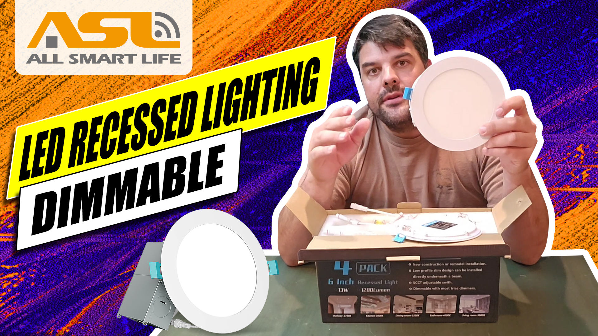 DECOLE　かぼちゃ箱（LED） Allsmartlife 12-Pack 6 Inch LED Recessed Light, 5000K 14W=150W