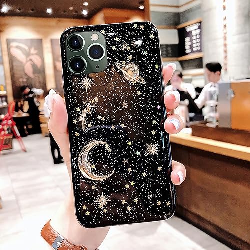 Miniatura 3 de Bonitec Funda para Apple iPhone 11 Pro Max 3D Bling Planet Glitter con Space Sparkle Moon Star Universe Flexible Soft TPU Protección a prueba de