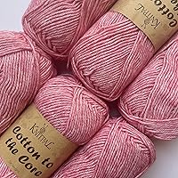 Vista 14 de Cotton to The Core - Hilo de algodón para ganchillo, paquete de 6 (852 yardas/300G), patrones gratuitos, apto para principiantes, hilo suave