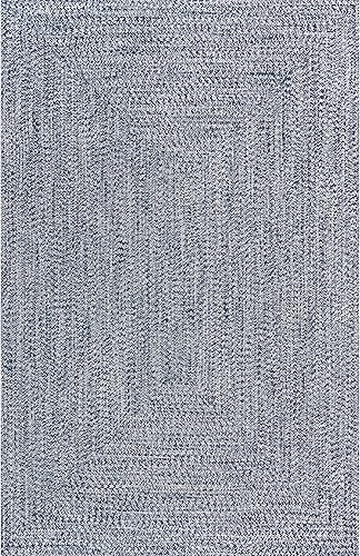 Miniatura 6 de nuLOOM Wynn - Alfombra de pasillo trenzada para interiores y exteriores, 2.6 pies x 10pies, color azul claro