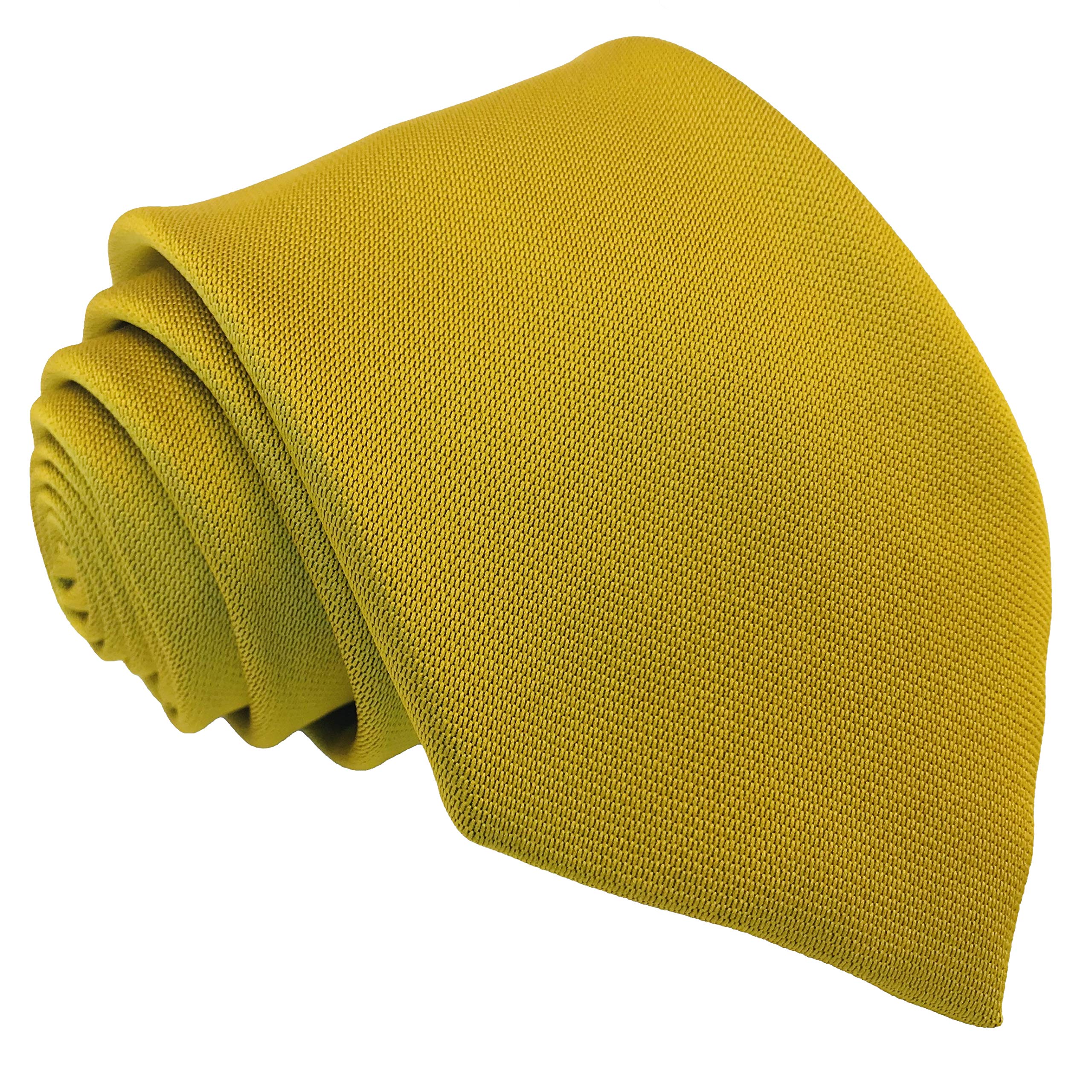 Great British Tie Club Men's Gold Plain School Ties High School 52" Length (Gold)