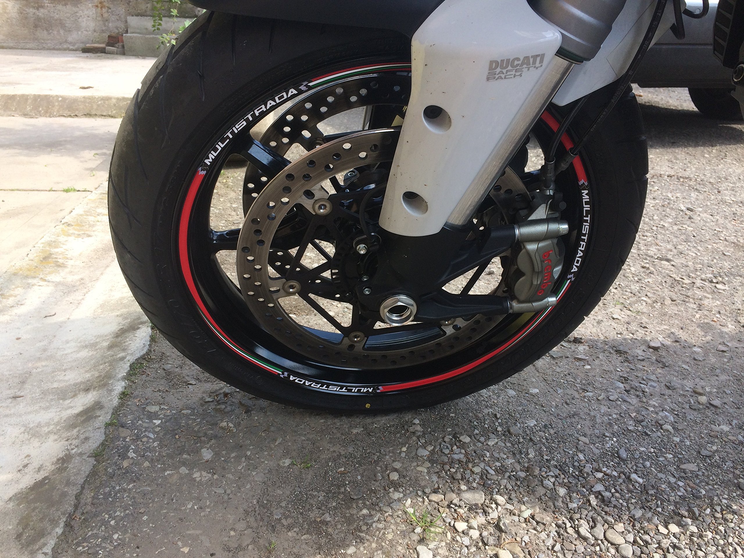 labelbike - Adesivi Strisce Moto Cerchi Ruote 17 Tuning Kit Protezione compatibile con Ducati Hypermotard - Colore Giallo Fluo