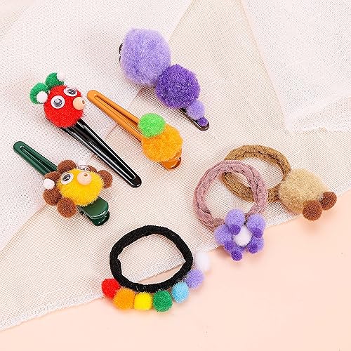 Miniatura 6 de Caydo 500 pompones marrones de 0.39 pulgadas (0.4 in), mini bolas de pompones para manualidades, decoración creativa