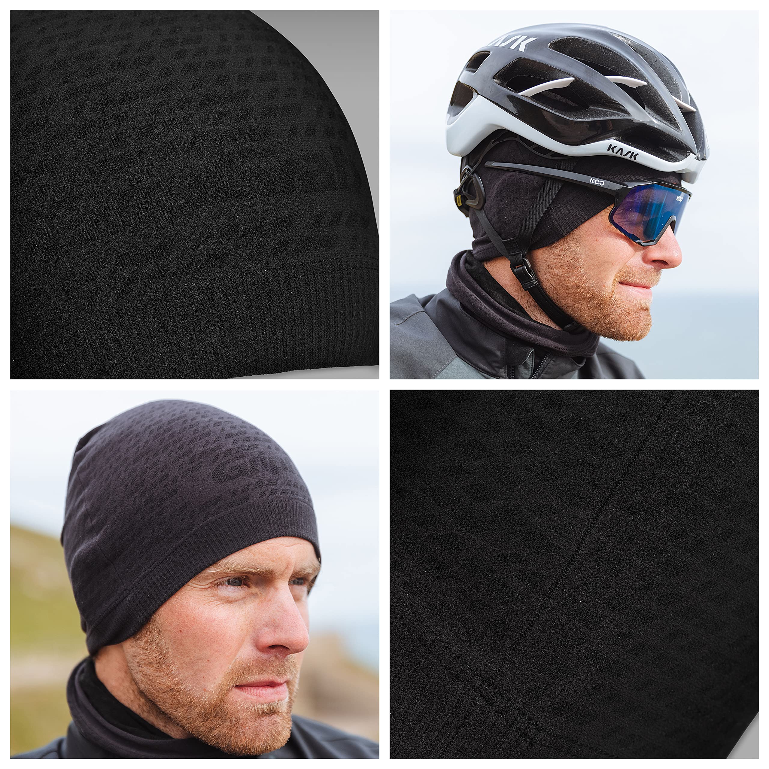 GripGrab Unisex Freedom Seamless Warp Knitted Winter Fahrrad Beanie Mütze, Schwarz, Einheitsgröße EU