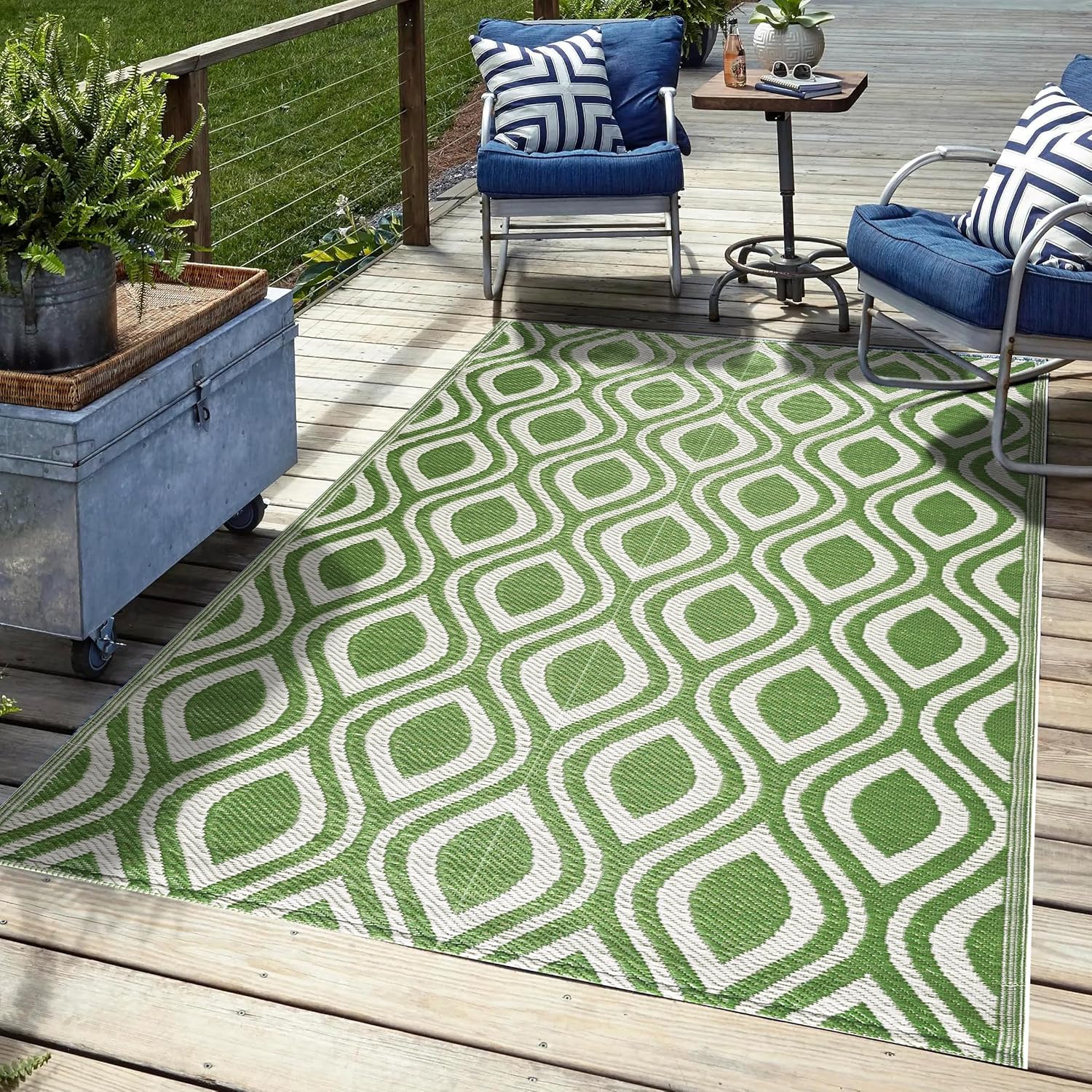 Outdoor Rug Folded Design Recycled Plastic Floor Mat