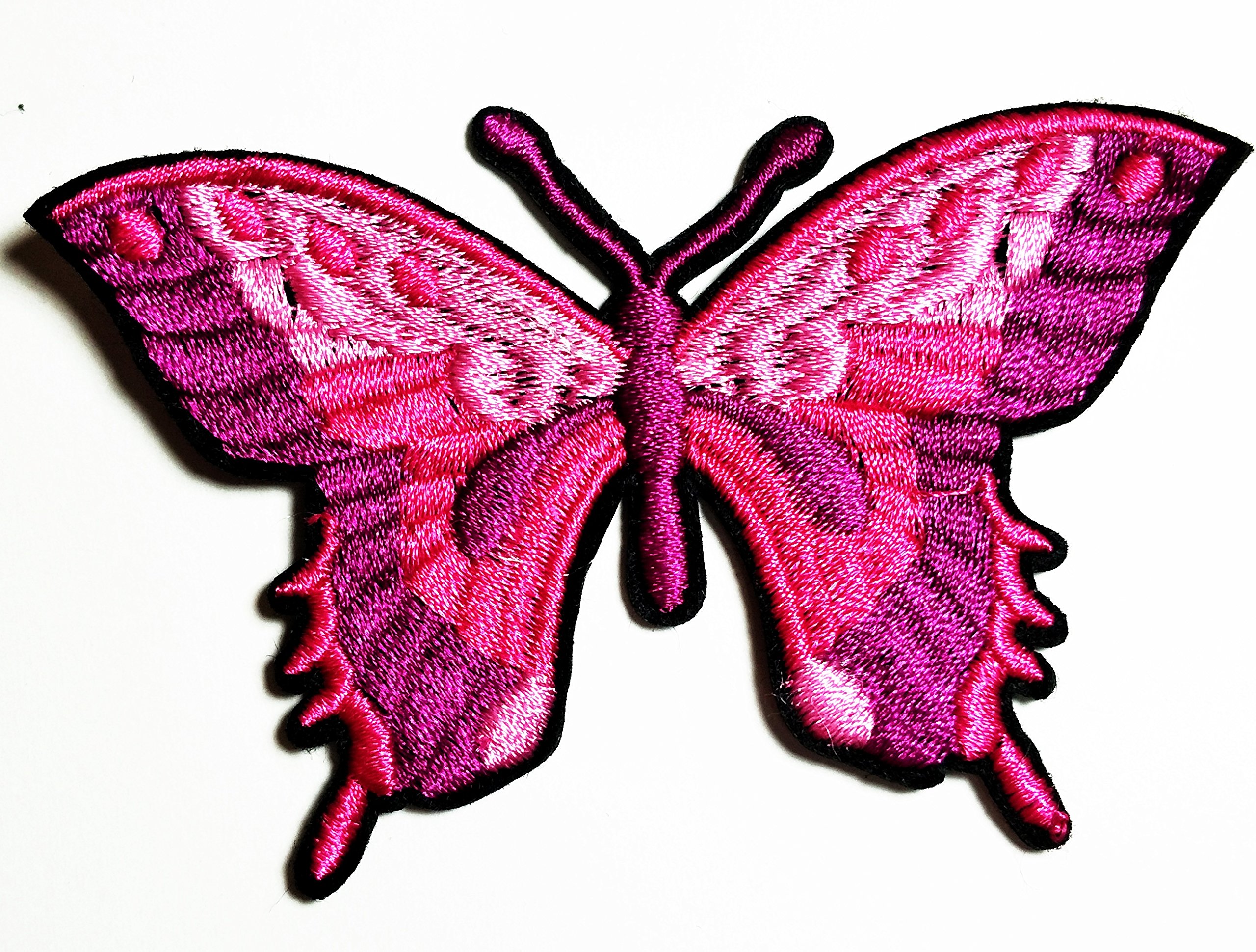 HHO Beautiful Pink Monarch Butterfly Patch Embroidered DIY Patches