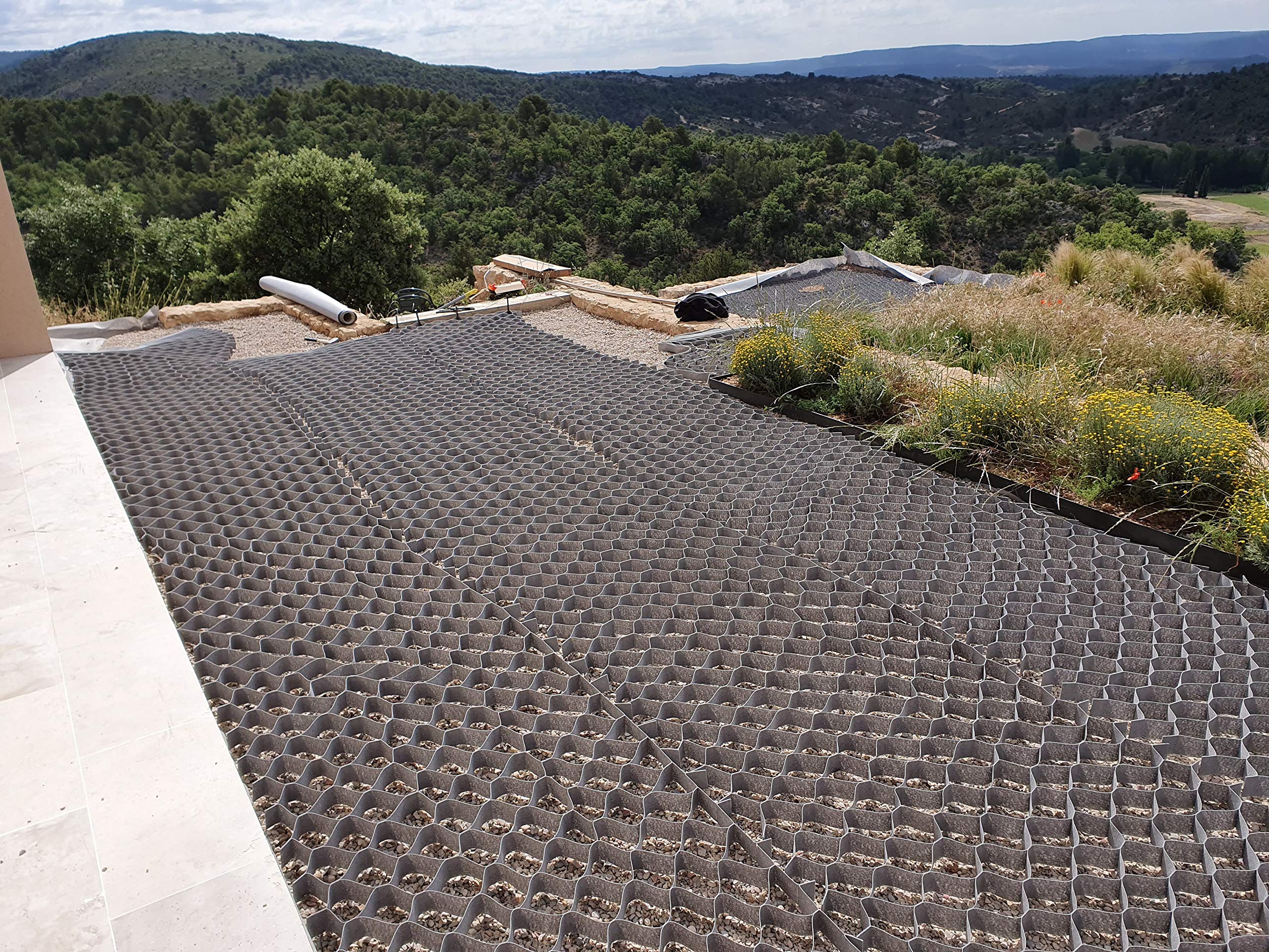 Estabilizador de grava – Pack 5 – 50 m2 – 5 cm de altura (10 x 10 cm) – 1 m