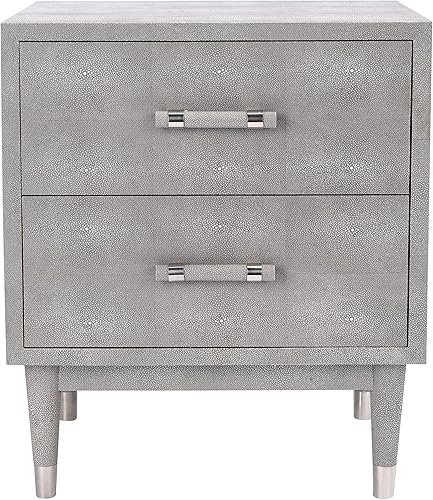 Miniatura 5 de SAFAVIEH Couture Home Collection Jodie - Mesita de noche sintética con 2 cajones, color grisplateado