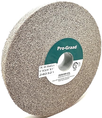 Miniatura 9 de EXL - Rueda de desbarbado - 6 x 1 pulgada x 1 pulgada 8A grano medio - óxido de aluminio - Rueda de desbarbado, acabado y pulido de metal -