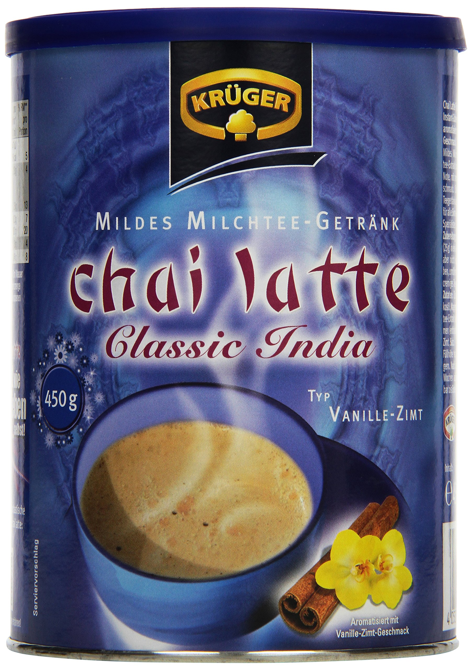 KRÜGER Chai Latte Classic India Typ Vanille Zimt, 6er Pack (6 x 450g)
