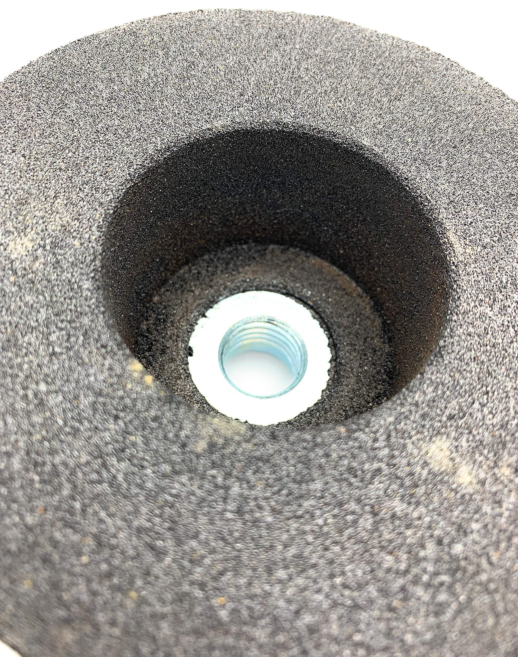 SIGNI Pierre à meuler en carbure de silicium de 10,2 cm avec arbre 5/8 pour meulage de maçonnerie (grain 120)