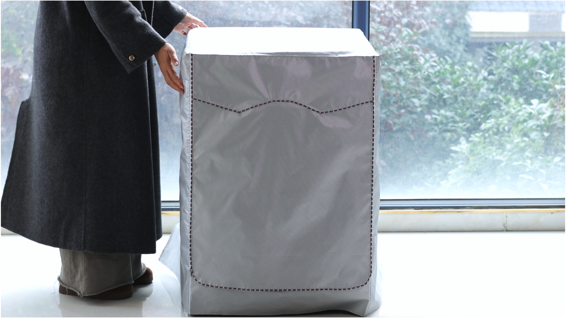 Copri Lavatrice Esterno Impermeabile E Anti-UV - Argentato, Apertura Anteriore, 60x64x85cm, Per Balcone O Cucina