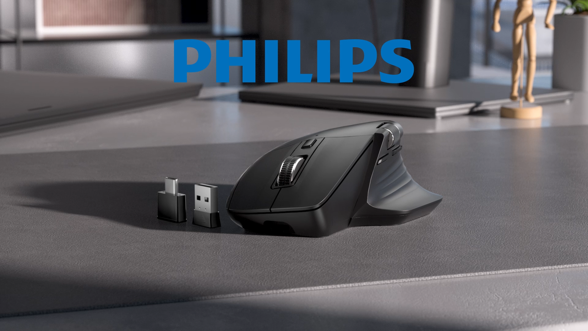 Amazon.com: PHILIPS Ergonomic Wireless Mouse, Multi-Device
